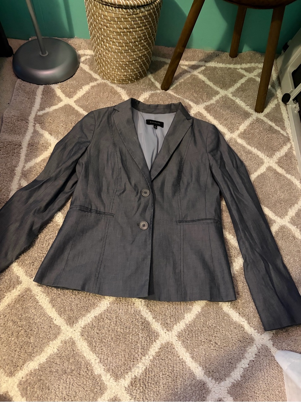 Talbots  Gray Two-Button cotton  Women’s Blazer